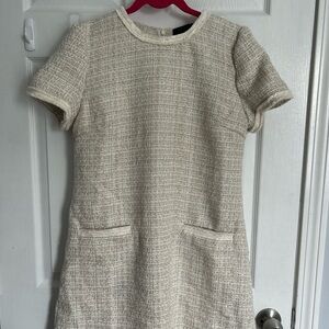 Tahari Cream Tweed Mini Dress